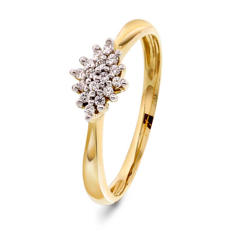 Ring i gull med diamant 0,10 ct 