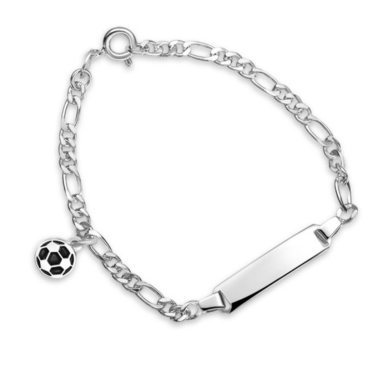 Sort fotball armband ID-plate