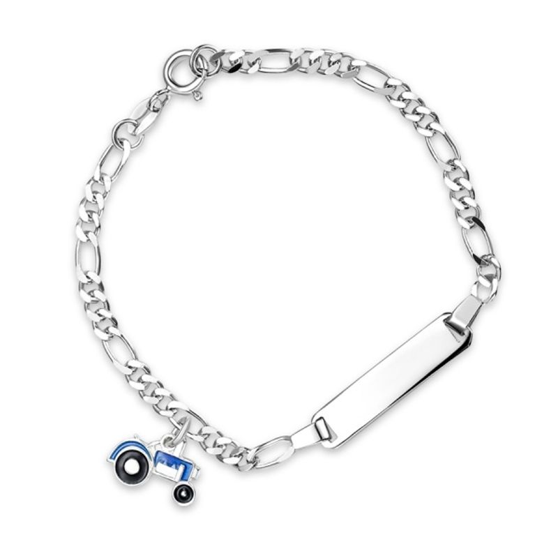 Blå traktor armband ID-plate
