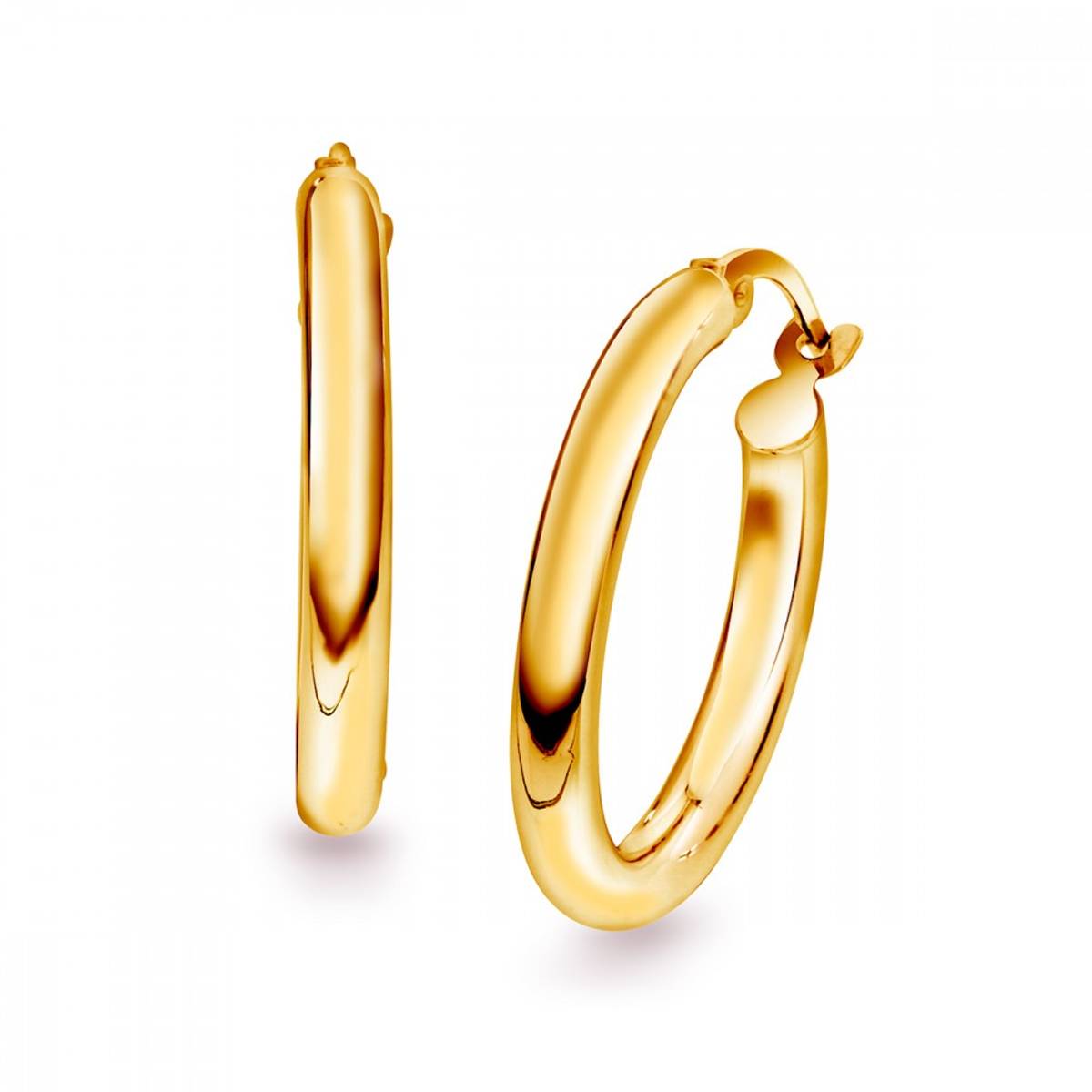 Gull øreringer 15 mm