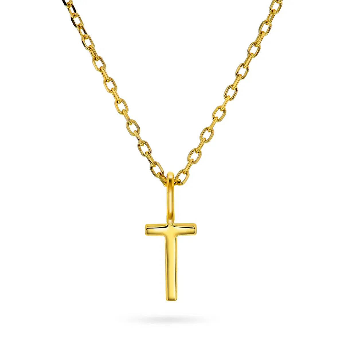 Bokstav smykke i forgylt sølv T