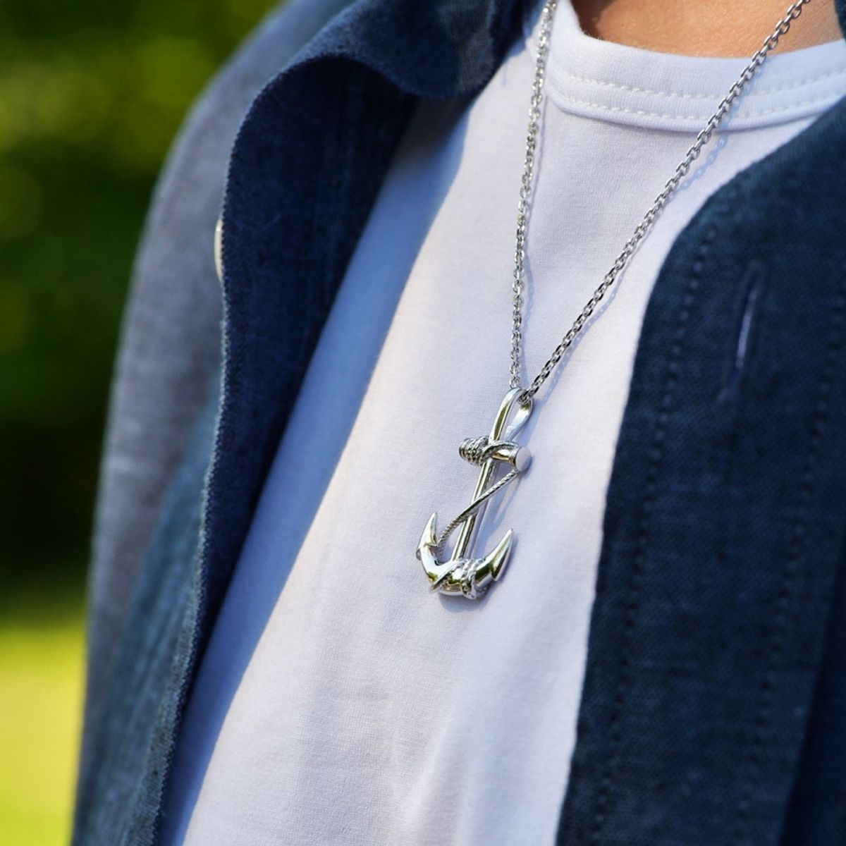Anker smykke i sølv 50cm