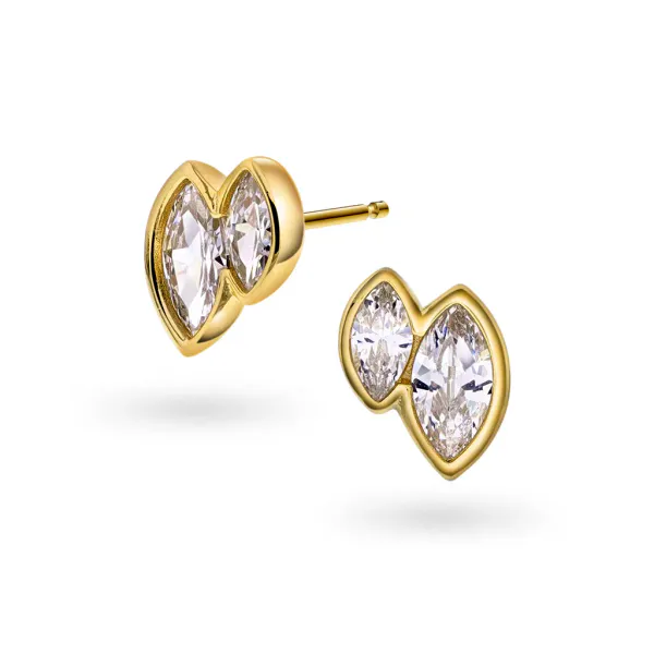 Hovedbilde Nora Mørk ørepynt i forgylt ...