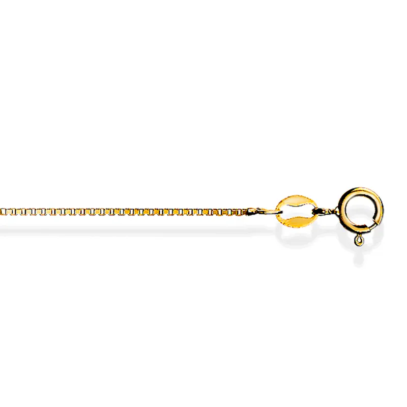 1mm/34cm veneziansk kjede i forgylt sølv 