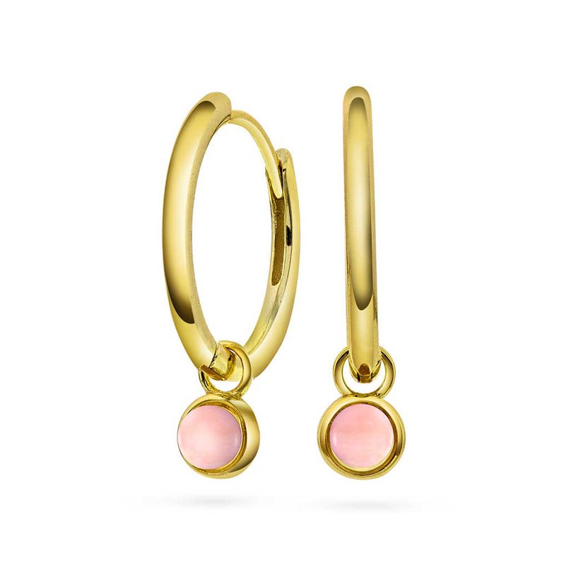 Sandra Lyng øreringer med rosa opal 24mm