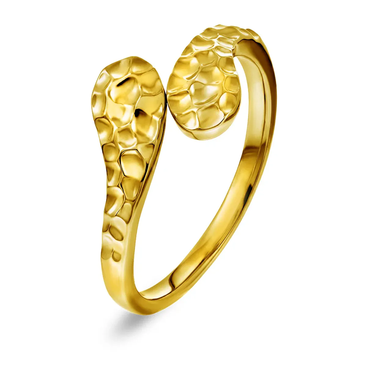 Fern ring i forgylt sølv